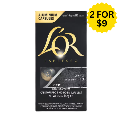 LOR ESPRESSO ONYX INTENSITY 12 COFFEE CAPSULES 10PK