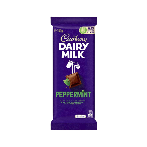 CADBURY DAIRY MILK CHOCOLATE PEPPERMINT 180G