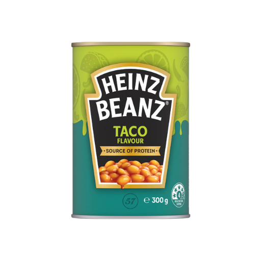 HEINZ BEANZ TACO FLAVOUR BAKED BEANS 300G