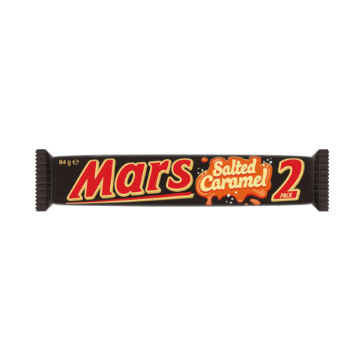 MARS SALTED CARAMEL CHOCOLATE BAR 2PK 64G