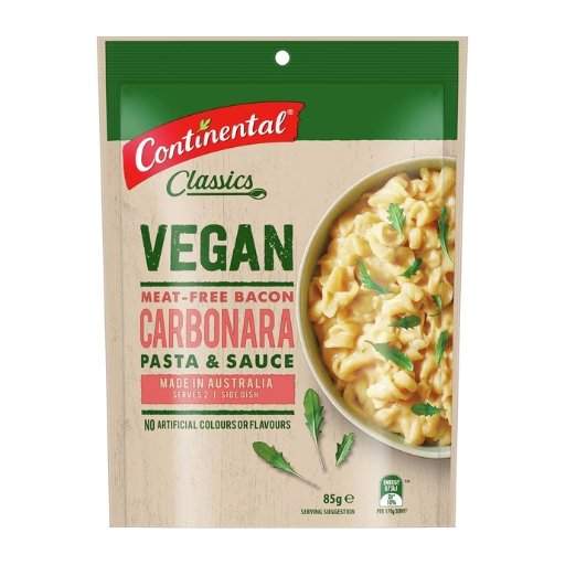 CONTINENTAL CLASSICS VEGAN CARBONARA PASTA & SAUCE 85G