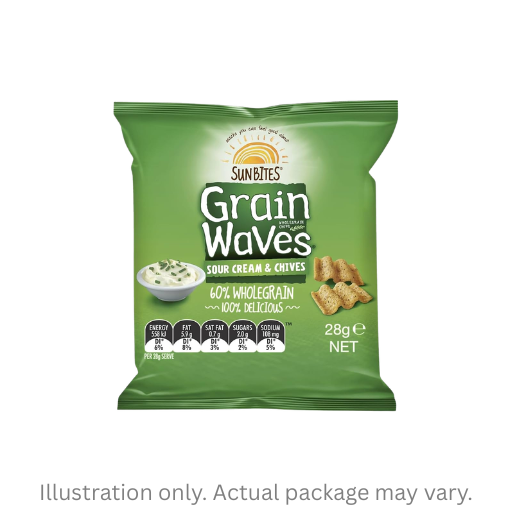 SUNBITES GRAIN WAVES SOUR CREAM & CHIVES 28G