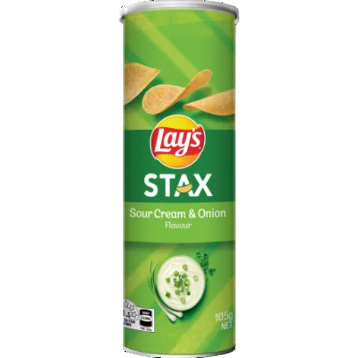 LAYS STAX SOUR CREAM & ONION 105G