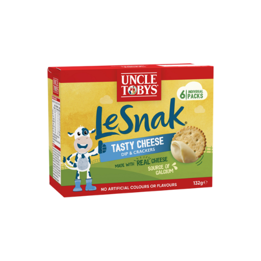 UNCLE TOBYS LE SNAK TASTY CHEESE DIP & CRACKERS 132G