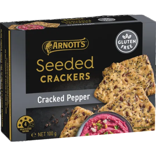 ARNOTTS GOLD SEEDED CRACKERS BLACK PEPPER 100G