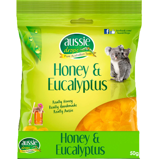 AUSSIE DROPS HONEY & EUCALYPTUS 50G