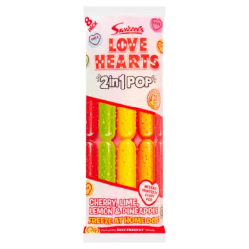 SWIZZELS LOVE HEARTS 2 IN 1 ICE POPS 8PK