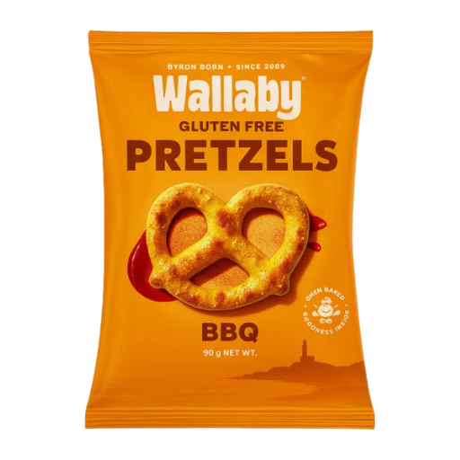 WALLABY GLUTEN FREE PRETZELS BBQ 90G