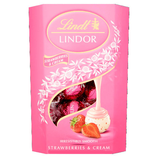 LINDT LINDOR STRAWBERRY & CREAM 197G
