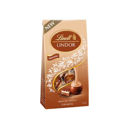 LINDT LINDOR TIRAMISU POUCH 123G