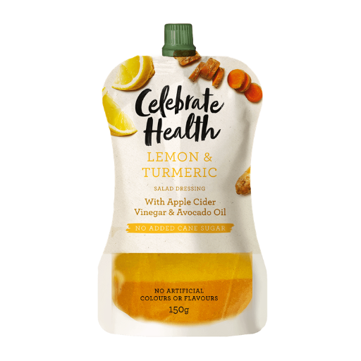 CELEBRATE HEALTH KETO SALAD DRESSING LEMON & TURMERIC WITH APPLE CIDER VINEGAR & AVOCADO OIL 150G