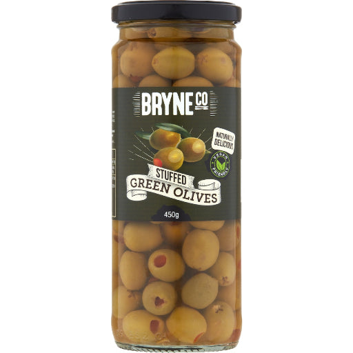 BRYNE CO STUFFED GREEN OLIVE 450G