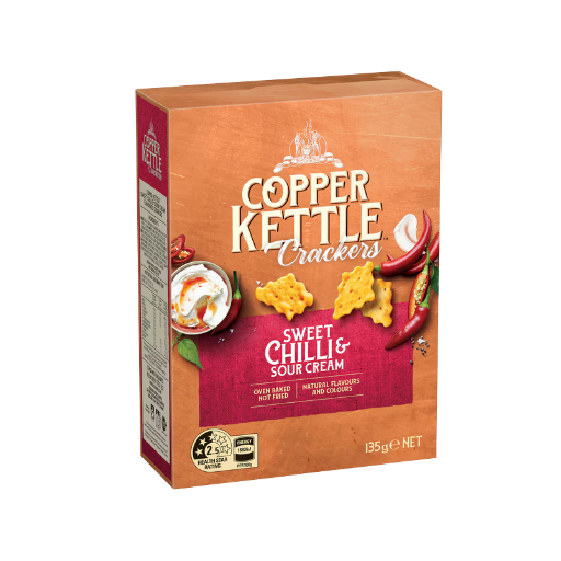 COPPER KETTLE SWEET CHILLI & SOUR CREAM CRACKERS 135G