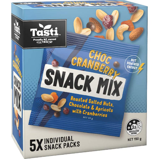 TASTI SNACK MIX CHOC CRANBERRY 150G