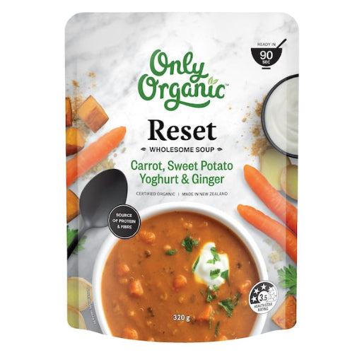 ONLY ORGANIC RESET CARROT SWEET POTATO YOGURT & GINGER 320G