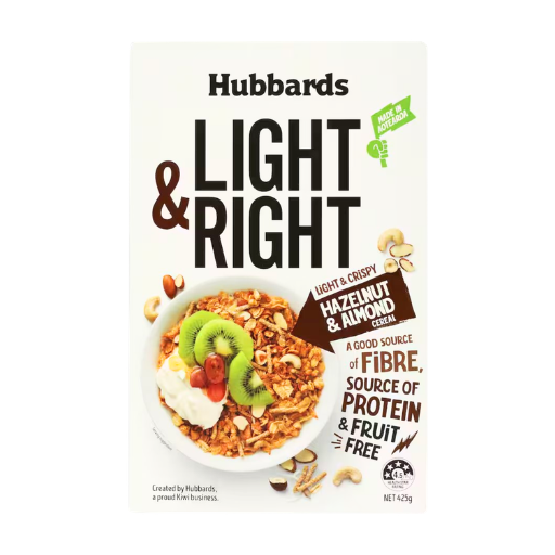 HUBBARDS LIGHT & RIGHT HAZELNUT & ALMOND 425G