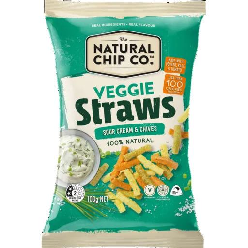 VEGGIE STRAWS SOUR CREAM & CHIVES 100G