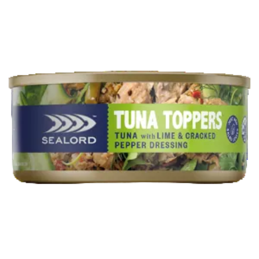 SEALORD TUNA TOPPERS TUNA LIME & BLACK PEPPER 150G