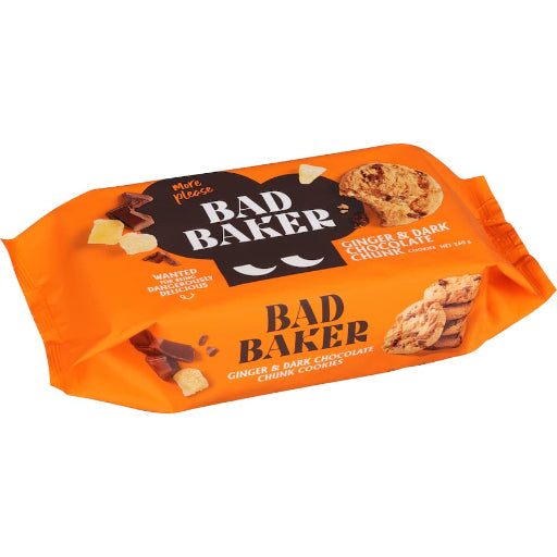 BAD BAKER GINGER DARK CHOCOLATE COOKIES 260G