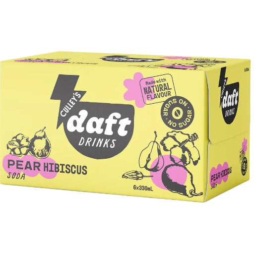 CULLEYS DAFT DRINKS PEAR & HIBISCUS 330ML 6PK