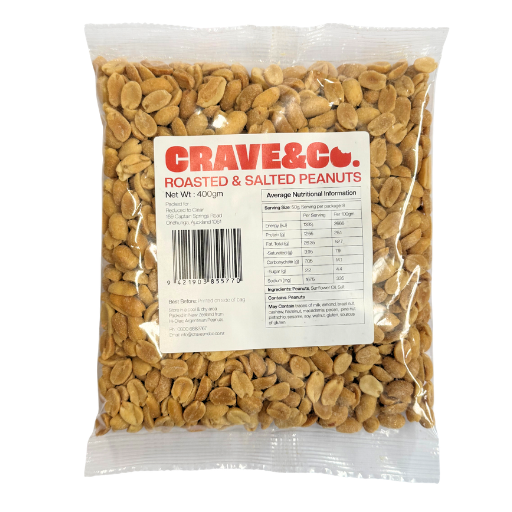 CRAVE &amp; CO ROASTED SALTED PEANUTS 400G