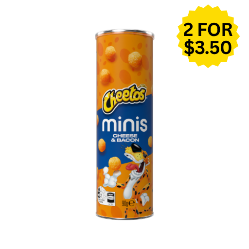 CHEETOS MINIS CHEESE & BACON CAN 90G