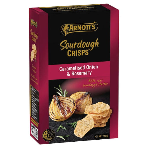 ARNOTTS SOURDOUGH CRISPS ONION & ROSEMARY 150G