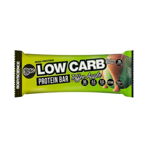 BODYSCIENCE HIGH PROTEIN LOW CARB BAR TOFFEE APPLE 60G
