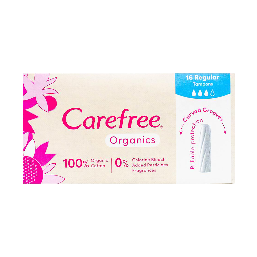 CAREFREE TAMPONS ORGANIC REGULAR 16PK