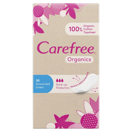 CAREFREE LINERS ORGANIC UNSCENTED 30PK