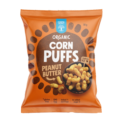 CHANTAL ORGANICS CORN PUFFS PEANUT BUTTER 90G