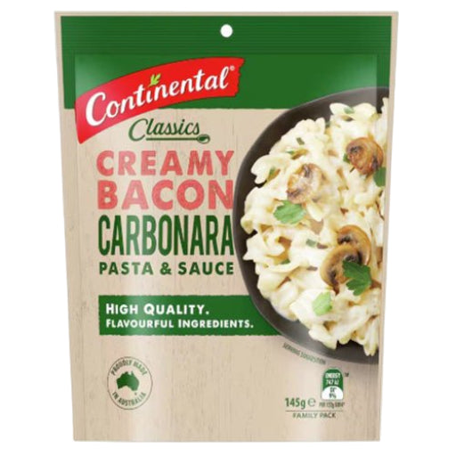 CONTINENTAL PASTA & SAUCE BACON CARBONARA 145G