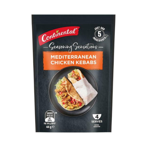 CONTINENTAL RECIPE BASE MED CHICKEN KEBABS 44G