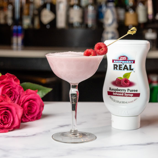 SIMPLY SQUEEZE REAL RASPBERRY PUREE INFUSED SYRUP 500ML