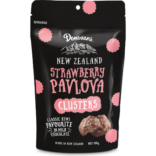 DONOVANS STRAWBERRY PAVLOVA CLUSTERS 150G