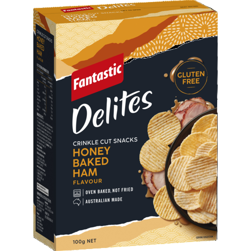 FANTASTIC DELITES HONEY BAKED HAM CRINKLE CUT SNACKS 100G
