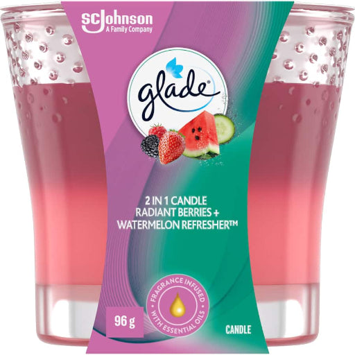 GLADE CANDLE 2 IN 1 RADIANT BERRIES AND WATERMELON 96G