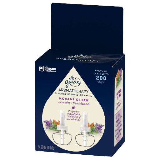 GLADE AROMA OIL REFILL LAVENDER AND SANDALWOOD PK2 20ML