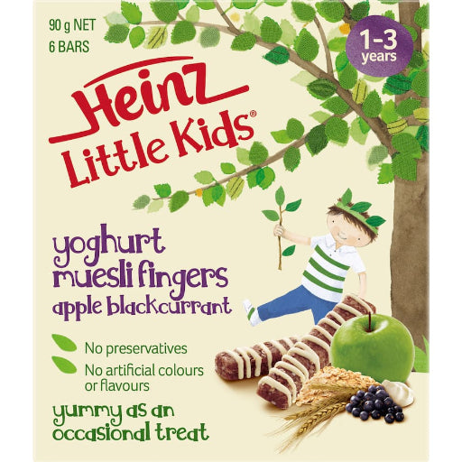 HEINZ LITTLE KIDS YOGHURT MUESLI APPLE BLACKCURRANT 6PK