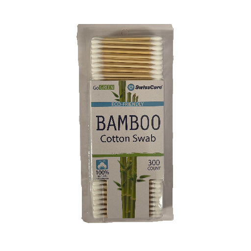 SWISSCARE BAMBOO COTTON SWABS 300PCS