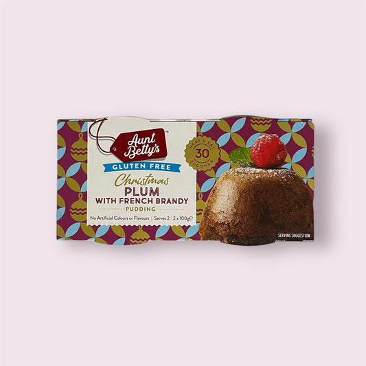 Aunt Betty's - Xmas Plum With French Brandy Pudding 2pk Gluten Free