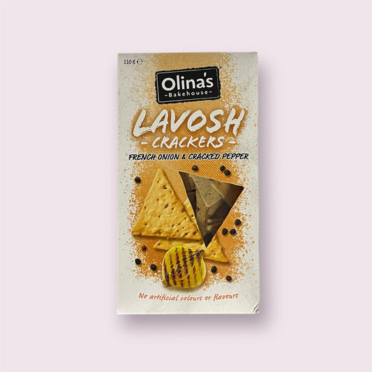 Olina's - French Onion & Pepper Lavosh Crackers 110g