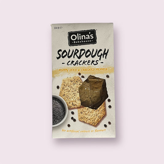 Olina's - Poppy Seed & Pepper Sourdough Crackers 110g