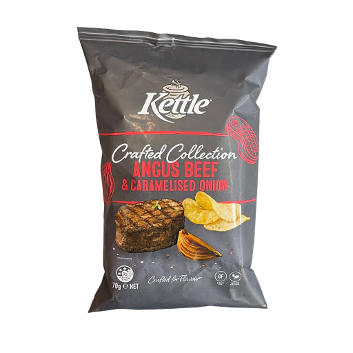 KETTLE ANGUS BEEF & CARAMELIZED ONION CHIPS 70G