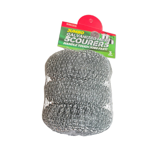 MAXCARE GALVANIZED MESH SCOURERS 25G 3PK