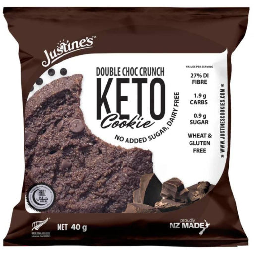 JUSTINES KETO CRUNCH DOUBLE CHOC 40G