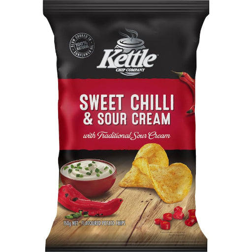 KCC KETTLE SWEET CHILLI SOUR CREAM CHIPS 150G