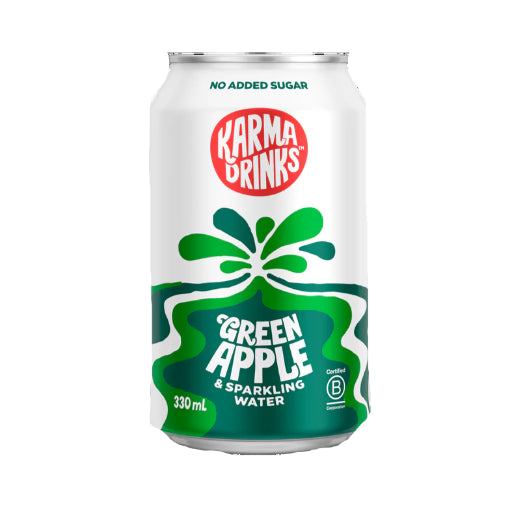 KARMA DRINKS GREEN APPLE & SPARKLING WATER 330ML