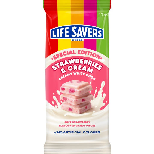 LIFESAVERS STRAWBERRIES & CREAM WHITE BLOCK 170G