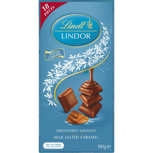 LINDT LINDOR SALTED CARAMEL 100G
